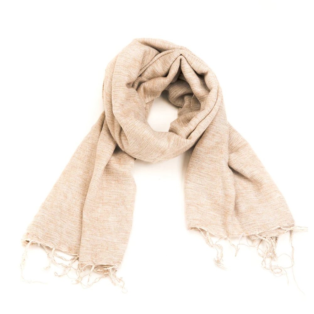 Zig Zag Brushed Woven Shawl in Ash